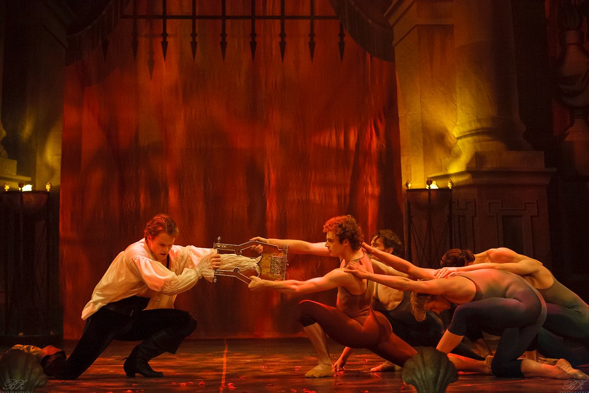 Opera Atelier (@operaatelier) on Twitter photo The music making of Orpheus charms the creatures meant to bar his way to the underworld. The male Artists of Atelier Ballet interact closely with tenor Colin Ainsworth in a scene that is as groundbreaking today as it was in the 18th century.
Photo by Bruce Zinger The music making of Orpheus charms the creatures meant to bar his way to the underworld. The male Artists of Atelier Ballet interact closely with tenor Colin Ainsworth in a scene that is as groundbreaking today as it was in the 18th century.
Photo by Bruce Zinger