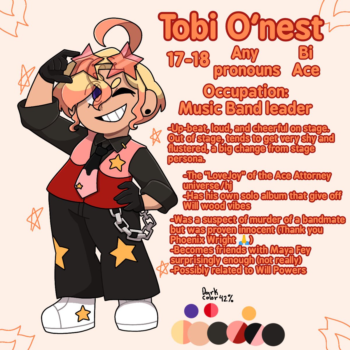 tobinapzz's tweet photo. [#AceAttorney #oc]

I'm trying to post more on here cause I really haven't- So have some of my recent works of reference sheets!

I recently got into Ace Attorney and I'm a sucker for making Sonas/ocs! https://t.co/y2UZXkgPk6