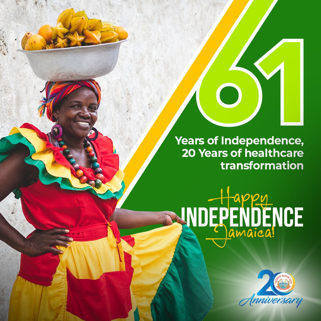 NHFJamaica's tweet photo. π―π²π 61 Years of Independence, 20 Years of Healthcare Support! ππ©Ί
Let's raise our flags high and toast the resilience of our nation! ππ―π²
NHF has been a true champion, helping Jamaicans gain access to the medication they need.
#NHFJamaica #HappyIndependence #NHFStrong https://t.co/Gk67PDQhk5