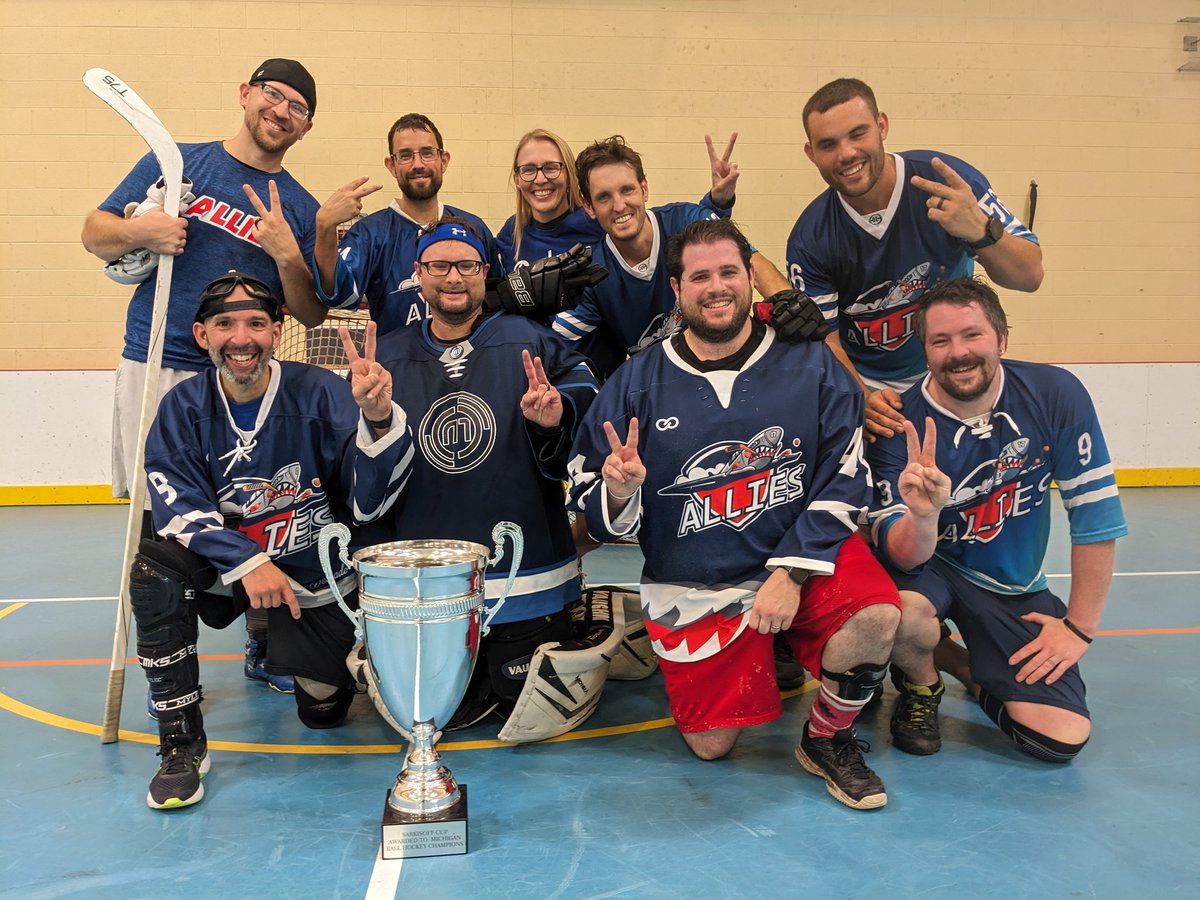 TranLongmoore's tweet image. Congrats to the Michigan Allies, who beat the Spuds 4-2 to win the Michigan Ball Hockey Superleague C championship.