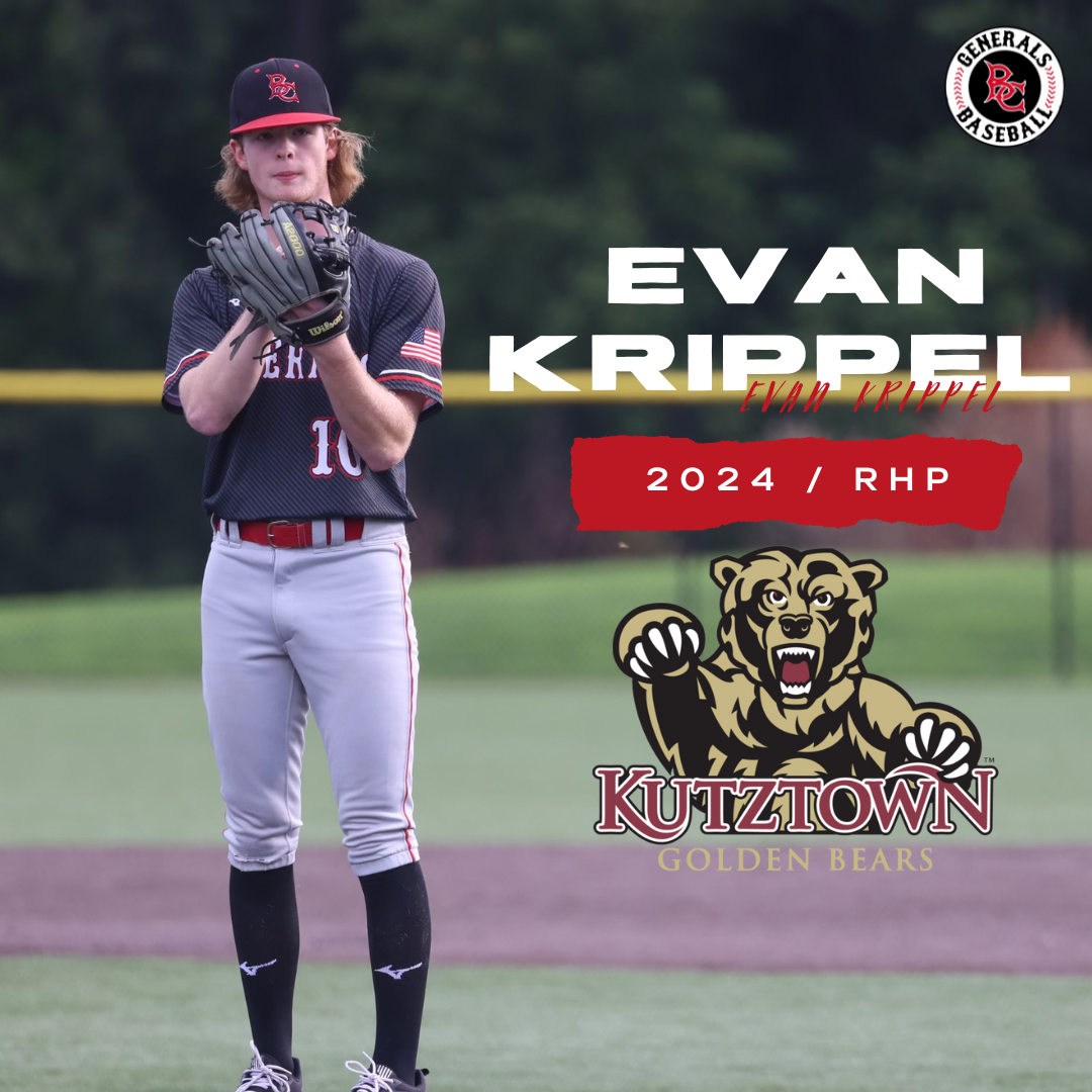 buckscobaseball's tweet photo. Congratulations to 2024 RHP, Evan Krippel on his commitment to further his academic and athletic career at Kutztown University. https://t.co/wiLGnan9RB