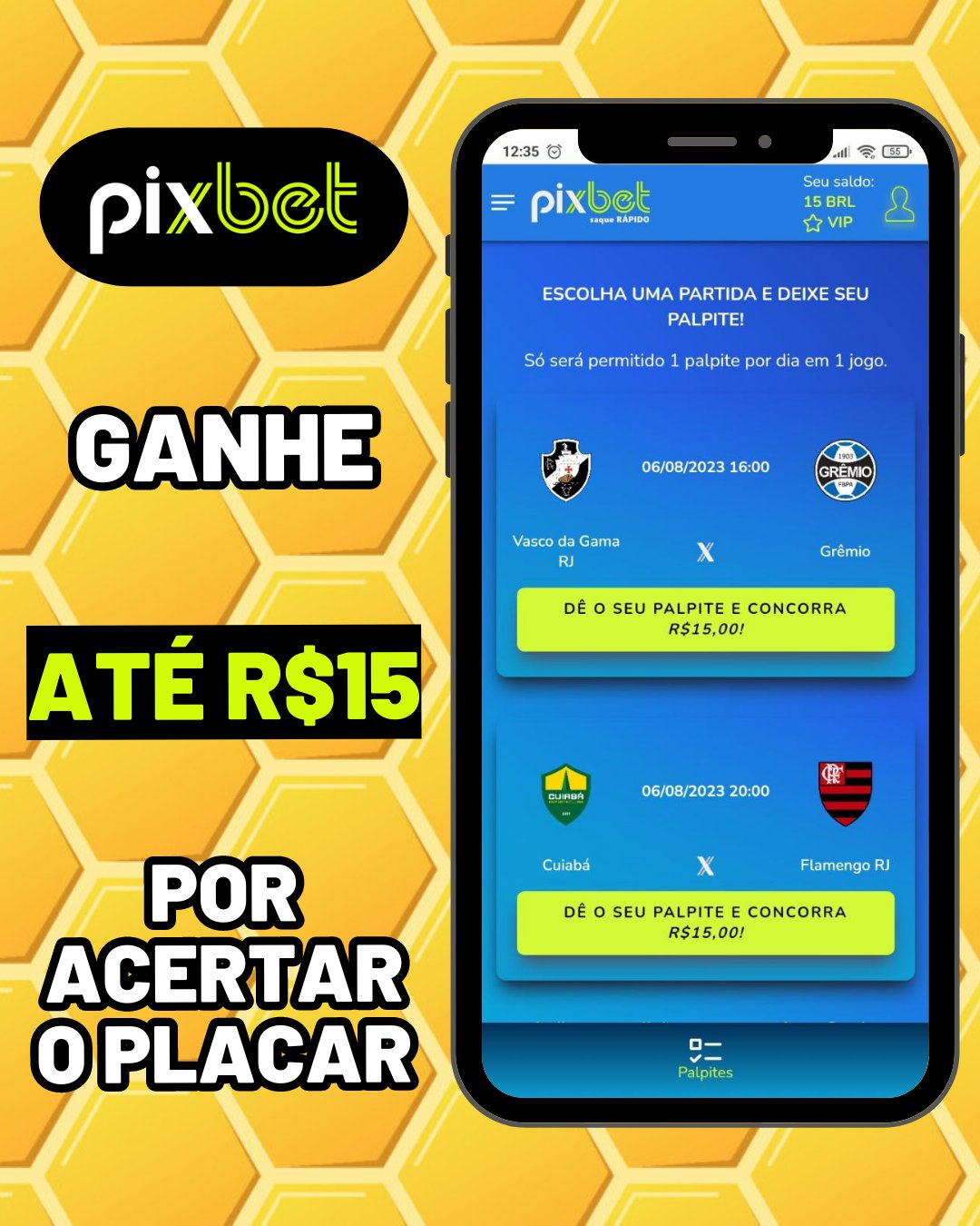 PIXBET GRÁTIS 12 DE GRAÇA POR PALPITE 💸 