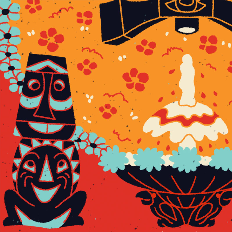 parkermarley's tweet image. silly little enchanted tiki room poster 🥰 also my first time showing my art on social lol oops