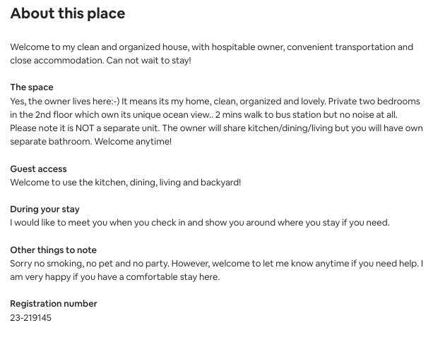 "Yes, the owner lives here:"

But you are using the same Short-Term Rental license number (#23-219145) for 2 different units

More easy fines <a href="/CityofVancouver/">City of Vancouver</a> <a href="/LennyNanZhou/">Lenny Zhou 🇨🇦🇺🇦</a> 

More homes turning into hotels in your riding <a href="/Dave_Eby/">David Eby</a> 

airbnb.ca/rooms/24380721
airbnb.ca/rooms/24660020