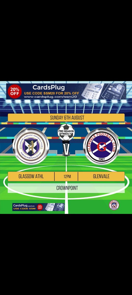 Another pre season friendly and another win for the boys!!

2-1 win against a very good <a href="/glsgoathletic06/">Glasgow Athletic 2006 under 19s</a> 

Goals
Leo
Daniel

Mom
Ciaran

Unfortunately lost Lewis to a broken wrist and possibly Fergie to a nasty ankle injury.😞