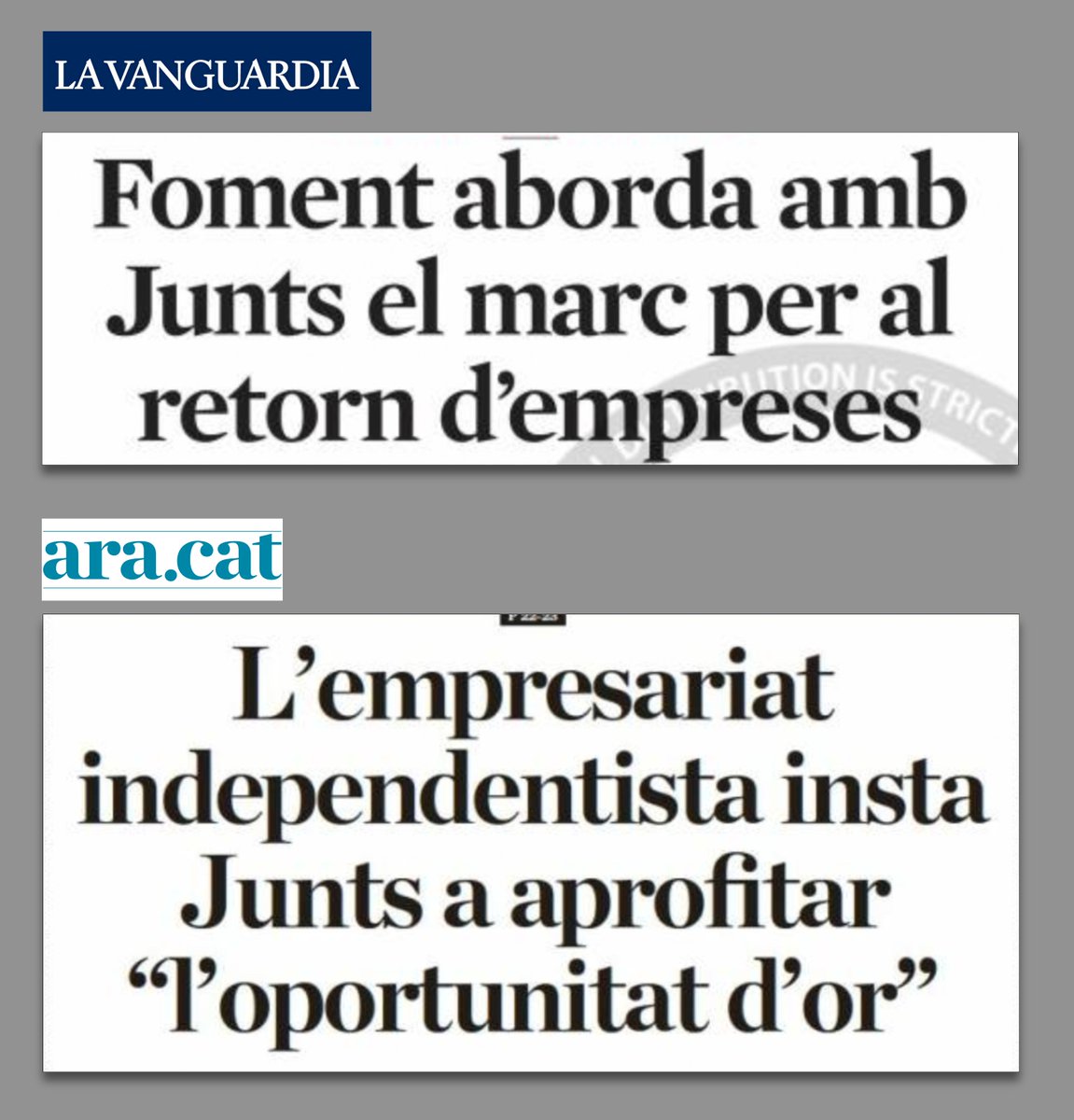 🔴🔴🔴
Les portades d'avui de La Vanguardia i del diari Ara són un exemple perfecte de premsa hiper-subvencionada al servei de l'IBEX, l'Estat i la Monarquia.
▶️ Hem enviat aquest correu a la nostra comunitat: mailchi.mp/octuvre/visual…