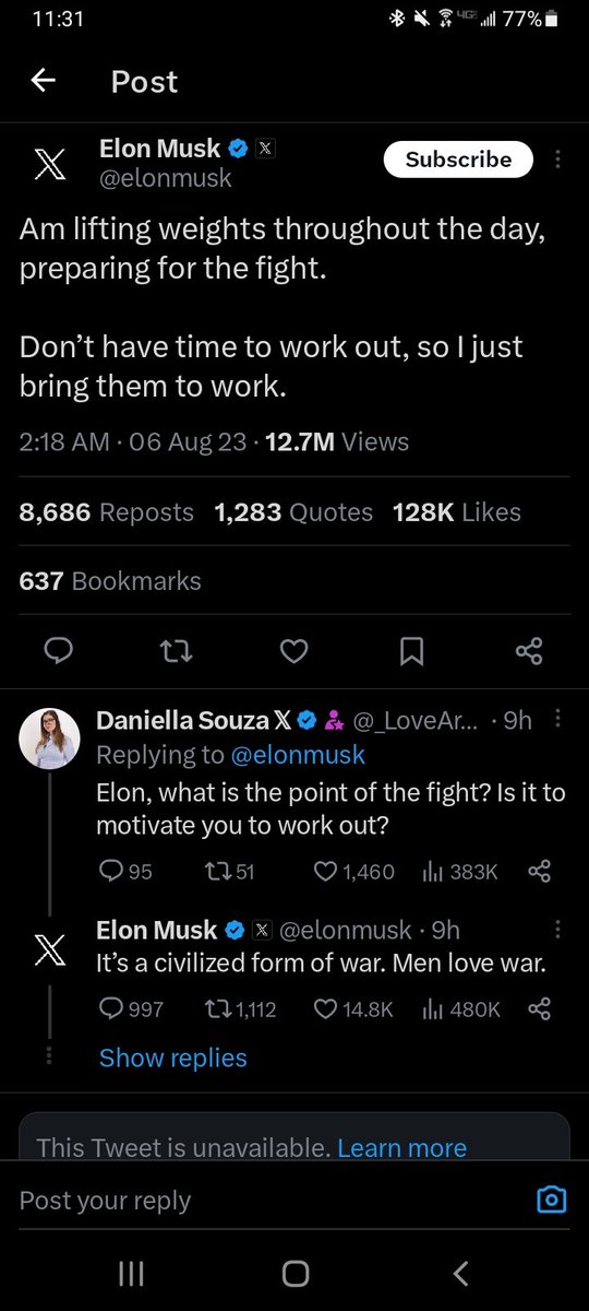 / el*n daddy is gonna fight someone? Seeing him lose is gonna be fun.