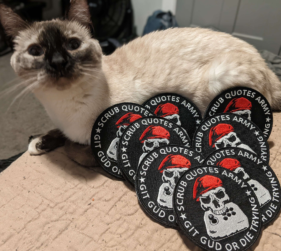 [ Win a SCRUBQUOTES ARMY patch! Just RT and follow during day 3 of #Evo2023! THREE winners today! ]