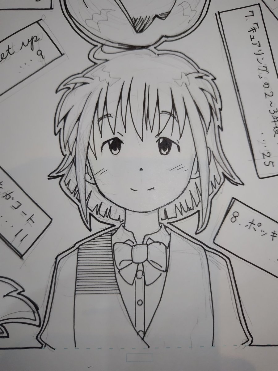目次カット描き 眠い…