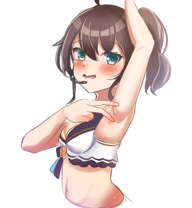 TLに流れてきた まつりちゃんの脇ピースがエr…かわいかったので 30分で落書きしました  #祭絵