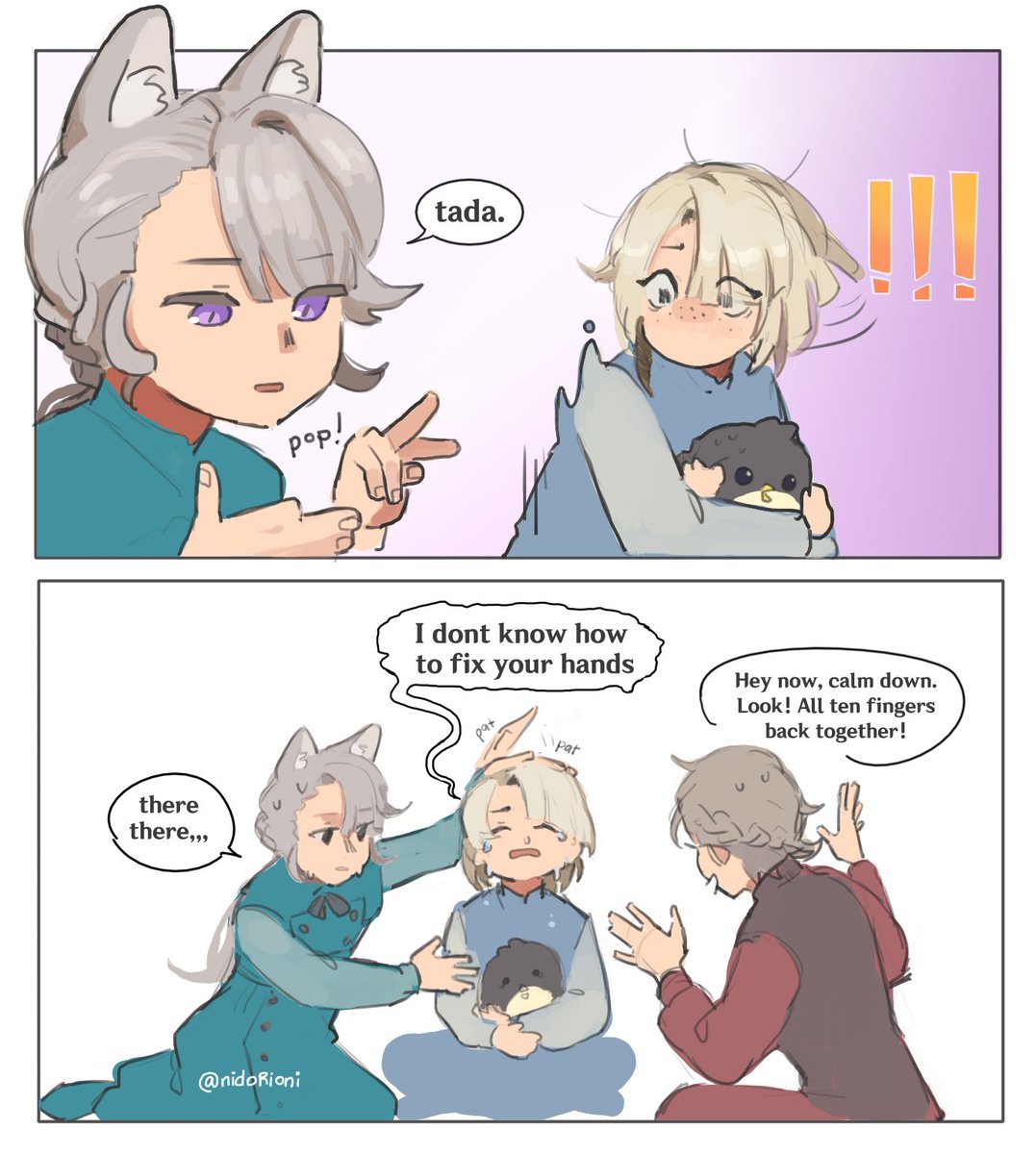 fontaine siblings learning magic tricks for their first fan
#lyney #lynette #freminet