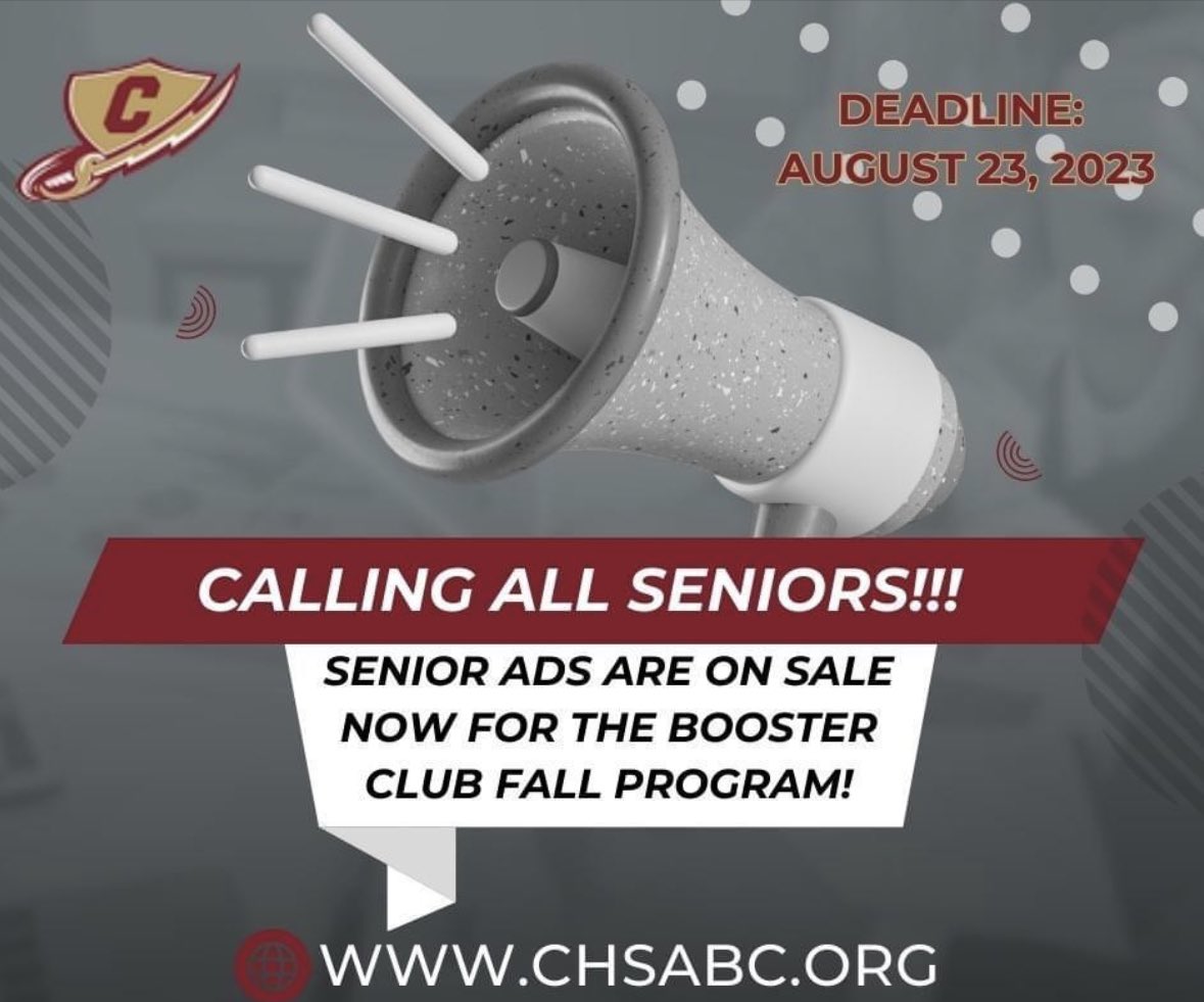 SENIOR SUNDAY POST! Did you know….You don't have to be an athlete to participate in the Senior Ads? Share this all the seniors you know!! #CHSABC #ChargerNation