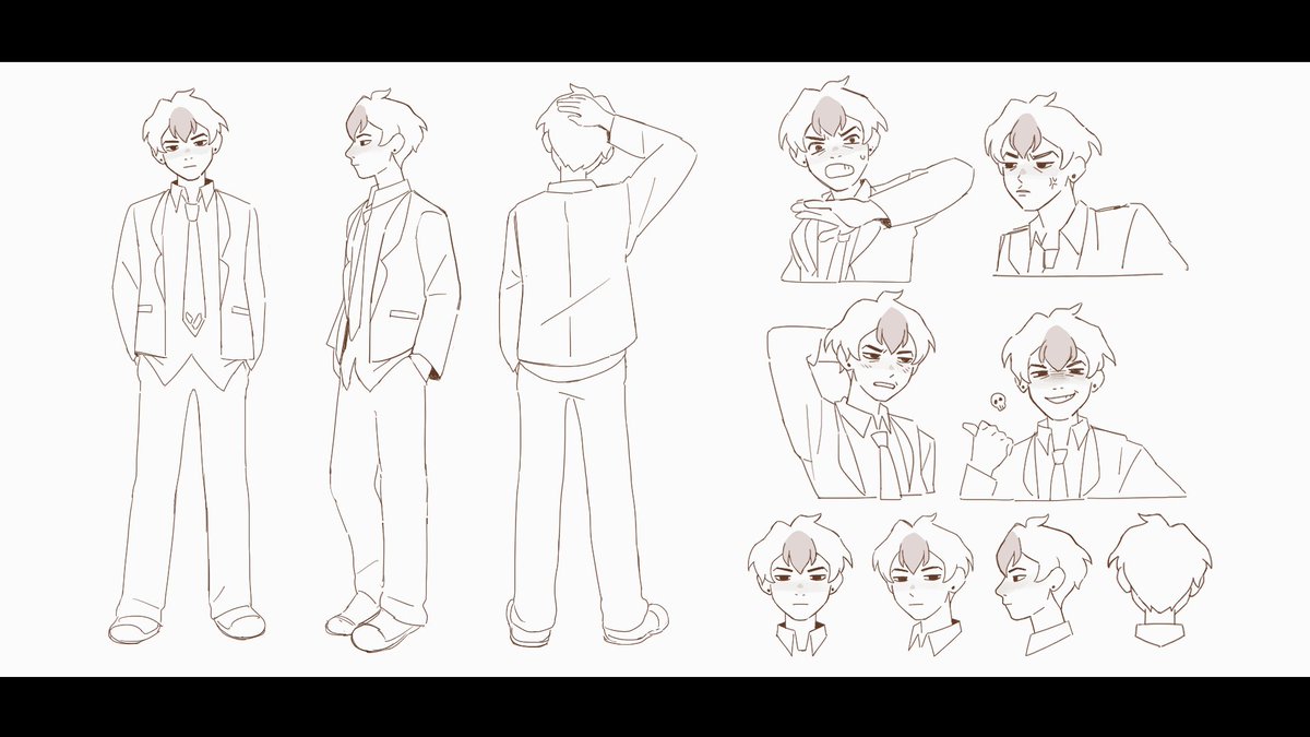 Boy with blue hair 😄💙  Yoru sheet today :3 🌃 he doesn't even put his shirt in the pant cause he doesn't care 😅