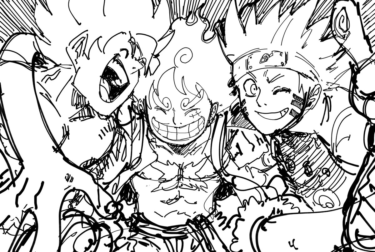 Cidades_Art's tweet photo. guys we should be like this now , cmon 
i wanted to finish this drawing, but all this fights about who is better is making me lose my will to do it :C
pls this is not football 
#ONEPIECE1071 #gear5 #gear5luffy #gear5th #DragonBall #NARUTO #anime #manga https://t.co/grq4FApJ2i