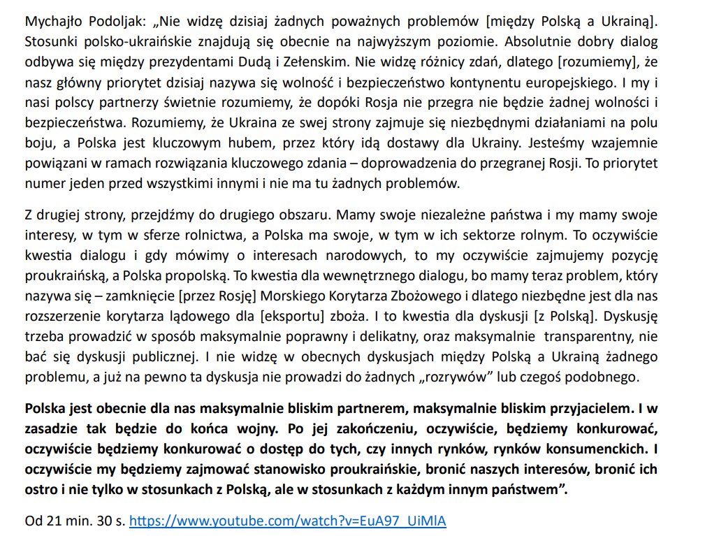 W_Kononczuk's tweet photo. Anatomia manipulacji, czyli jak Rosja podsyca emocje między Polską a Ukrainą🧵

1. Doradca Biura Prezydenta🇺🇦Mychajło Podoljak udzielił wywiadu niszowej 🇺🇦TV, w którym mówi m. in. o Polsce (całość👇).

2. Rosyjskie agencje cytują tylko jeden fragment wyrwany z kontekstu, w którym https://t.co/TWdzRgdLJo