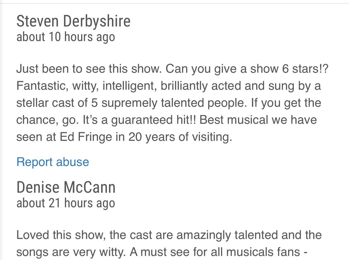 'S WONDERFUL (#musicalbingo) to see such enthusiastic audience reviews appearing on the <a href="/edfringe/">Edinburgh Festival Fringe</a> website! ⭐️⭐️⭐️⭐️⭐️⭐️