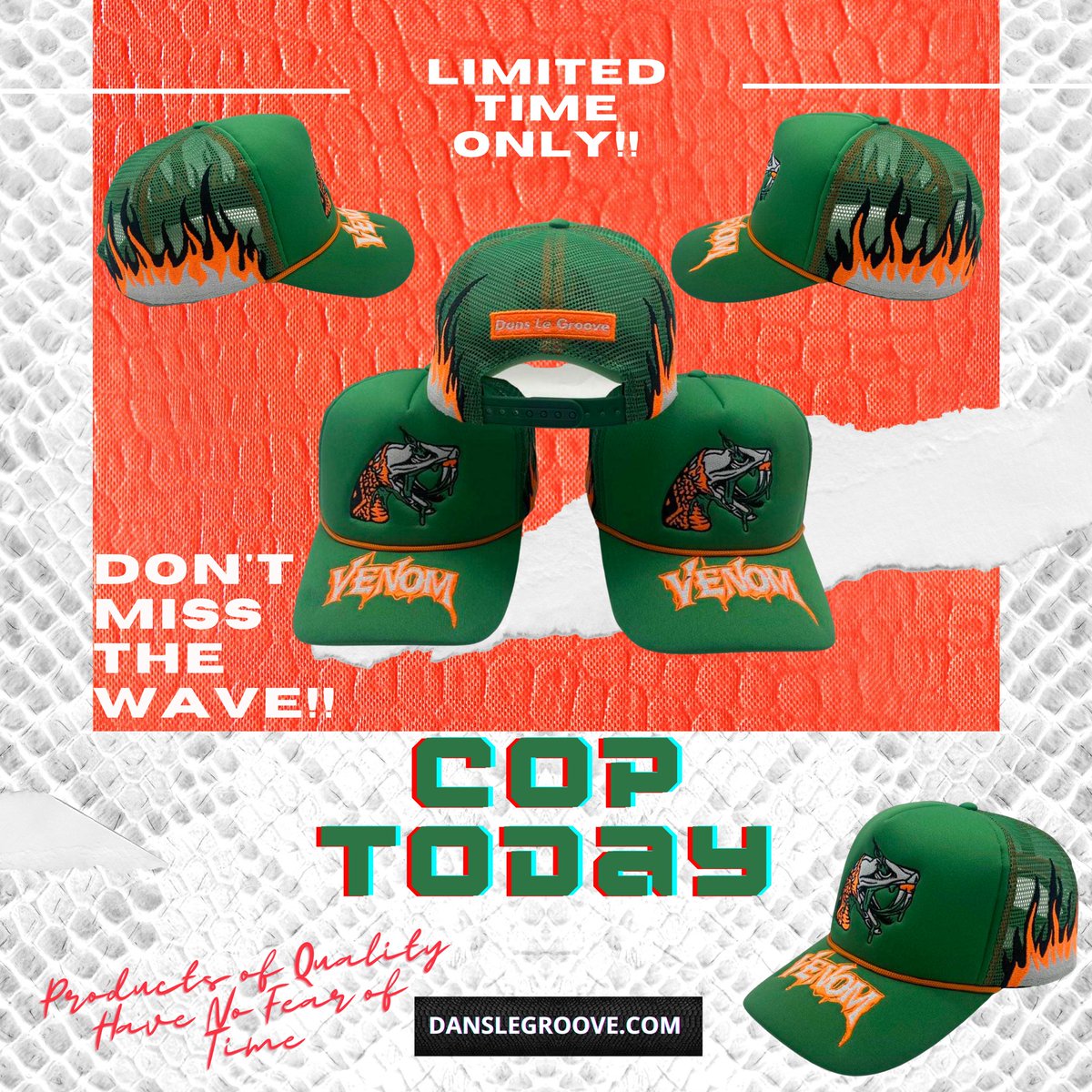 DansLeGr00ve's tweet photo. THE “BACK FROM THE DEN” TRUCKER CAP NOW AVAILABLE IN VENOM GREEN

LIMITED QUANTITY W/ NO RESTOCKS!!

SHARE WITH A RATTLER x COP WHILE YOU CAN @ https://t.co/7DiH3UnWGH

🌊DON’T MISS THE WAVE🌊

Link: https://t.co/gxK3Bpugad https://t.co/ASOOffEqO5
