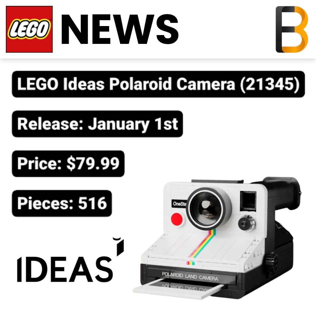 Falconbricks  LEGO News على X: New LEGO Ideas Polaroid Camera coming in  January 2024! #legonews #legoleaks #lego #polaroid #camera   / X