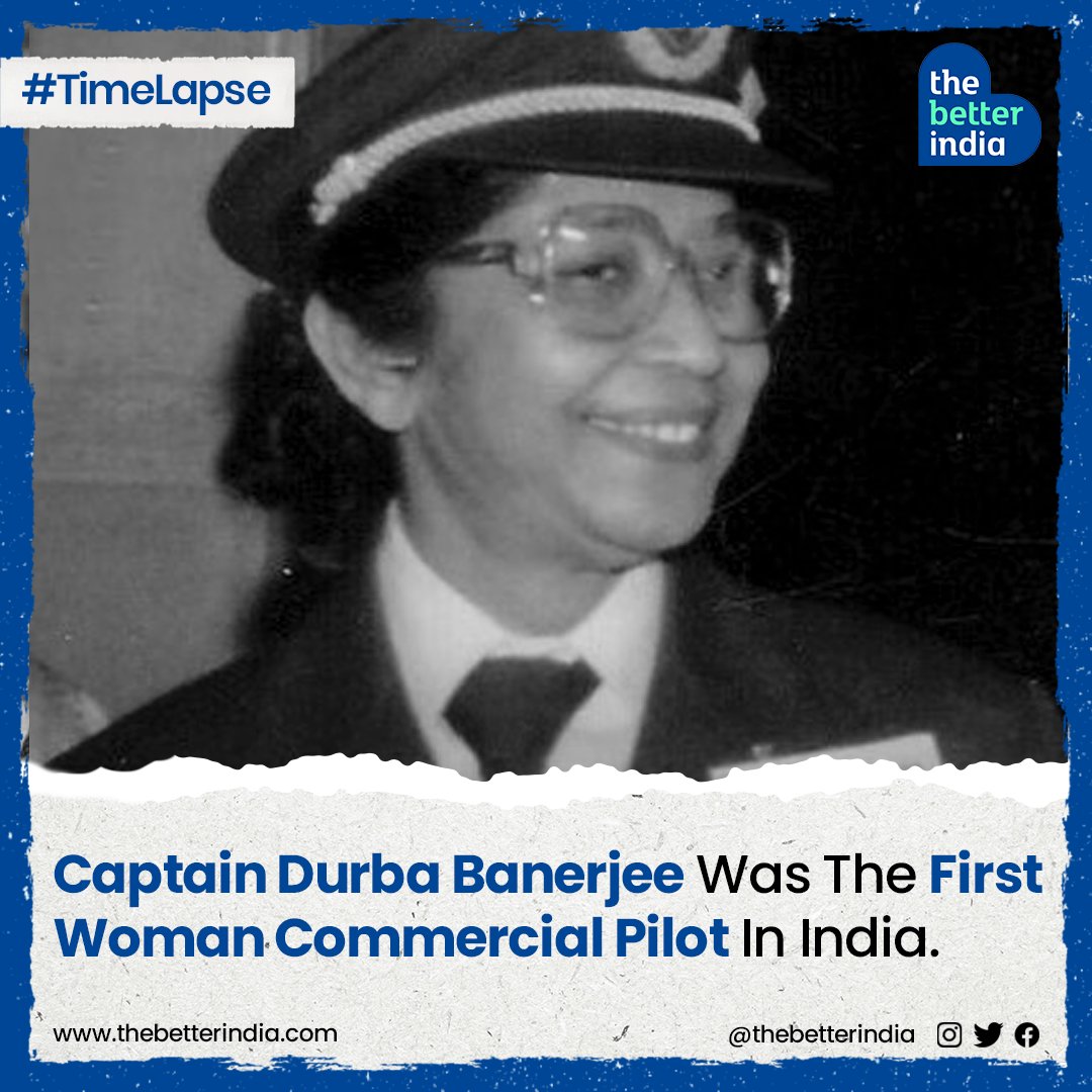 thebetterindia's tweet photo. Captain Durba Banerjee, Indiaโs first woman pilot, defied all odds to achieve her dreams in the aviation industry. She was married at the age of 16 and tragically widowed at 24.
#womeninaviaton #flyhigh #pilot #firstinindia #womenpilot #breakingsterotypes https://t.co/gUz3TZpgNg