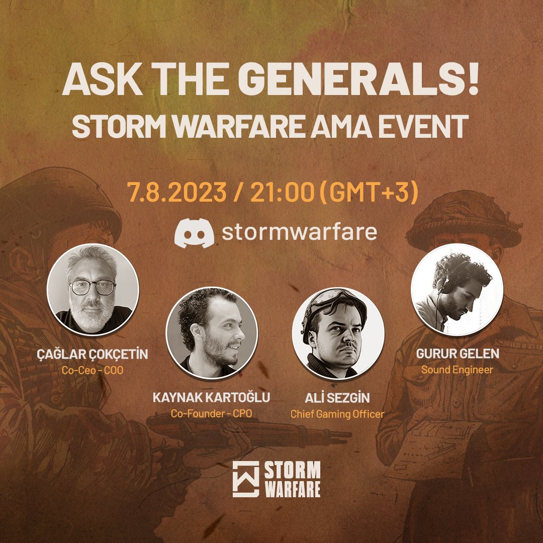 StormWarfare's tweet photo. 🗓️ Get ready for an epic AMA event on 7th August 2023, Monday!  The Storm Warfare team will host an unforgettable AMA session on our Discord server at 21:00 (GMT+3)! 🕘
🔥 Join us for a whirlwind of excitement and engage with the masterminds of warfare. Don't miss this chance to interact and gain valuable insights! See you there, Commanders! 
💥💻 PS: Don't forget to enter the provided code during the AMA to earn XP on Zealy! 🎮🌟
https://t.co/wc6nqcjCUN
#StormWarfare #OnlineGaming #Multiplayer #GamingCommunity #Gaming #GameDev #Gamers #Web3Gaming #Web3Game