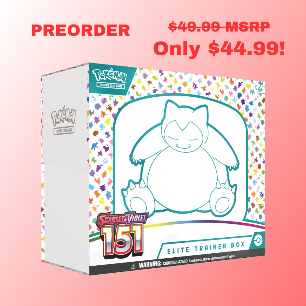 TheGameCapital's tweet image. Our preorders for Pokémon 151 are live &amp;amp; BELOW MSRP so act fast! Secure your preorder NOW at the-game-capital.com/collections/pr…

Like, follow &amp;amp; retweet for a chance to win an Obsidian Flames ETB. Winner to be selected no later than Thursday, August 17th during a Twitch livestream!