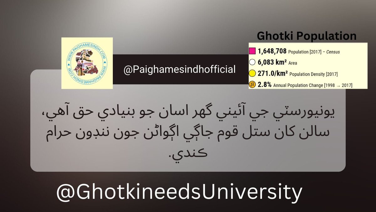 Wake up <a href="/MuradAliShahPPP/">Murad Ali Shah</a>
#GhotkiNeedsUniversity