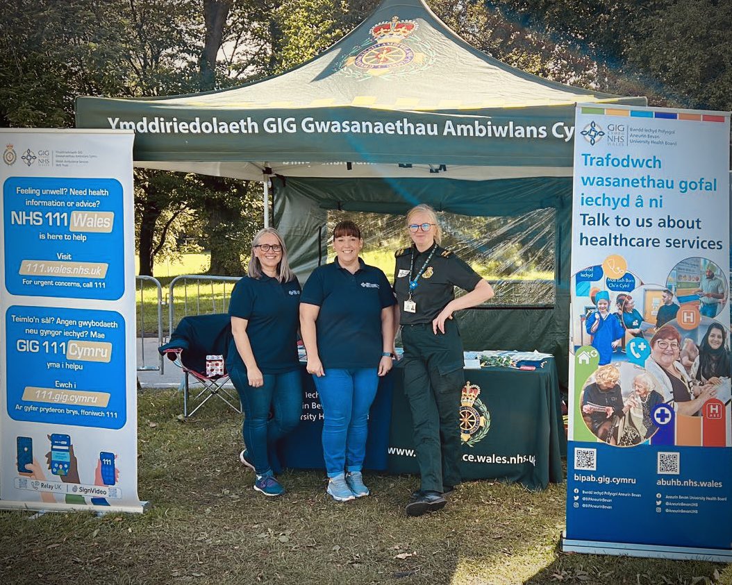 Thanks so much to <a href="/WelshAmbPECI/">Patient Experience & Community Involvement Team</a> for allowing <a href="/AneurinBevanUHB/">Aneurin Bevan University Health Board</a> Comms &amp; Engagement team to share your stand at the 999 Fun Day <a href="/CaldicotTT/">Caldicot Town Team</a> today - it was a great day! #ABEngagement