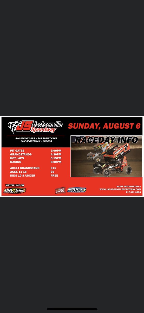 First time in awhile I can say it’s race day!  The team of Samonds Racing and <a href="/Kweyant99/">Korey Weyant</a> are racing at <a href="/jaxspeedway/">Jacksonville Speedwa</a>!  Can’t be there, check out the action on <a href="/dirtvision/">DIRTVision</a>