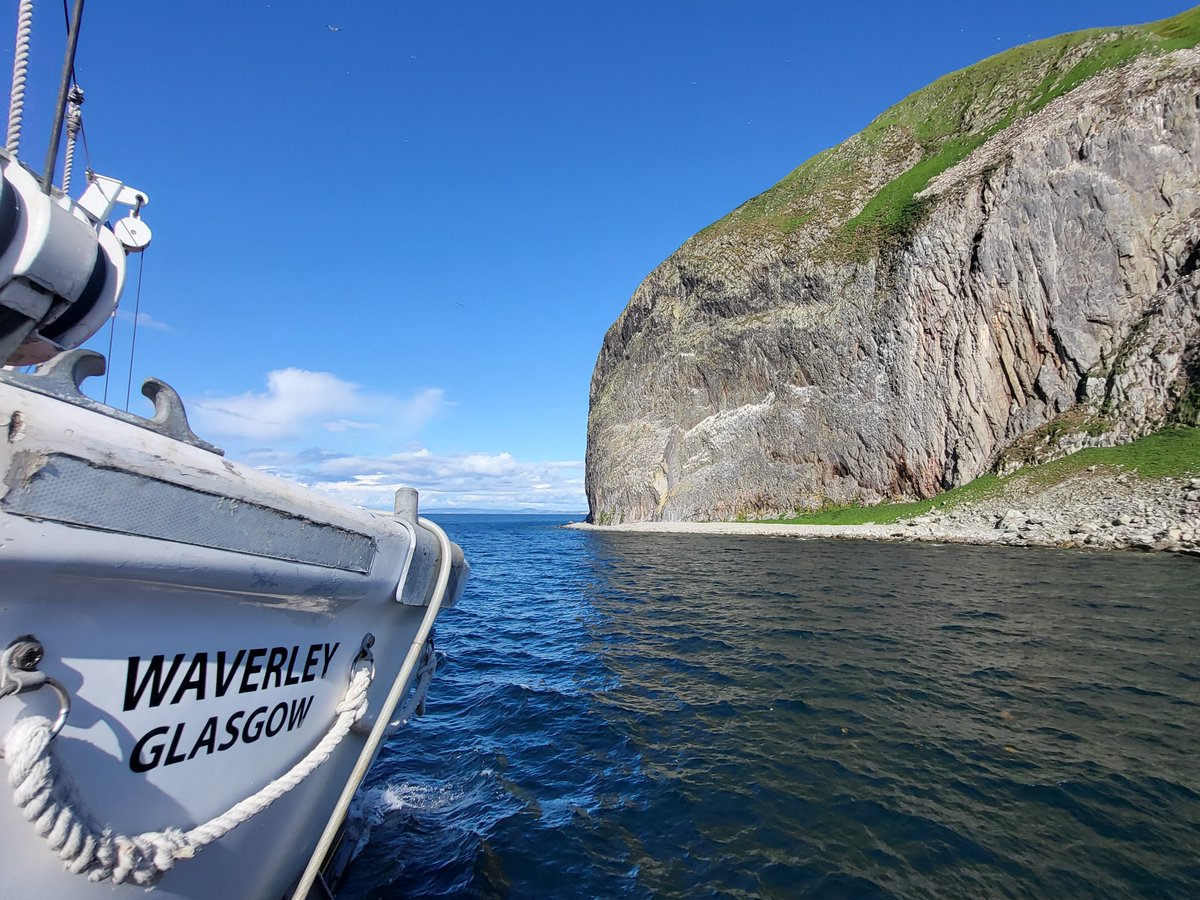dom0781's tweet photo. Ailsa Craig enjoying the sun this afternoon #ailsacraig #pswaverley #gannets #curling  #Scotland @PS_Waverley https://t.co/eDdC3CYDuE