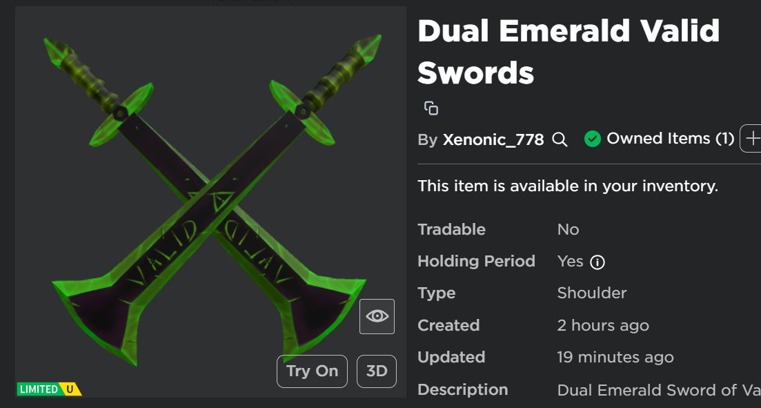 Xenonic_778's tweet photo. New free item!

available now
#RobloxUGCLimitedfree #RobloxFreeUGC https://t.co/PH4tCmLwDF