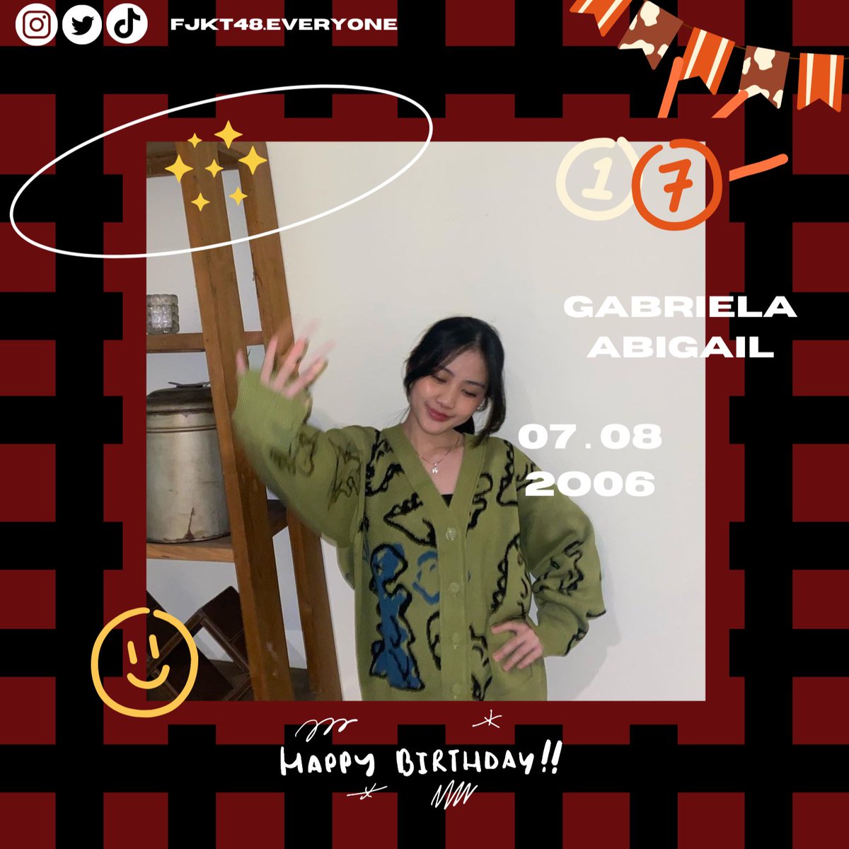 FJKT48Everyone's tweet photo. happy birthday sheng ku cimta ku dunia ku
oshi miminnn satu satu nya, smga di umur yg ke 17 thn ini panjang umurrrr sehat selalu sukses selalu semangatt selalu and ceria selaluuu, sekali lagi makasih yaaaa shengg ku lovee youu🤍🤍
@AM_EllaJKT48 
@EllatheriaOfc 
#Arc17ellaterland https://t.co/WTsJt07sXM