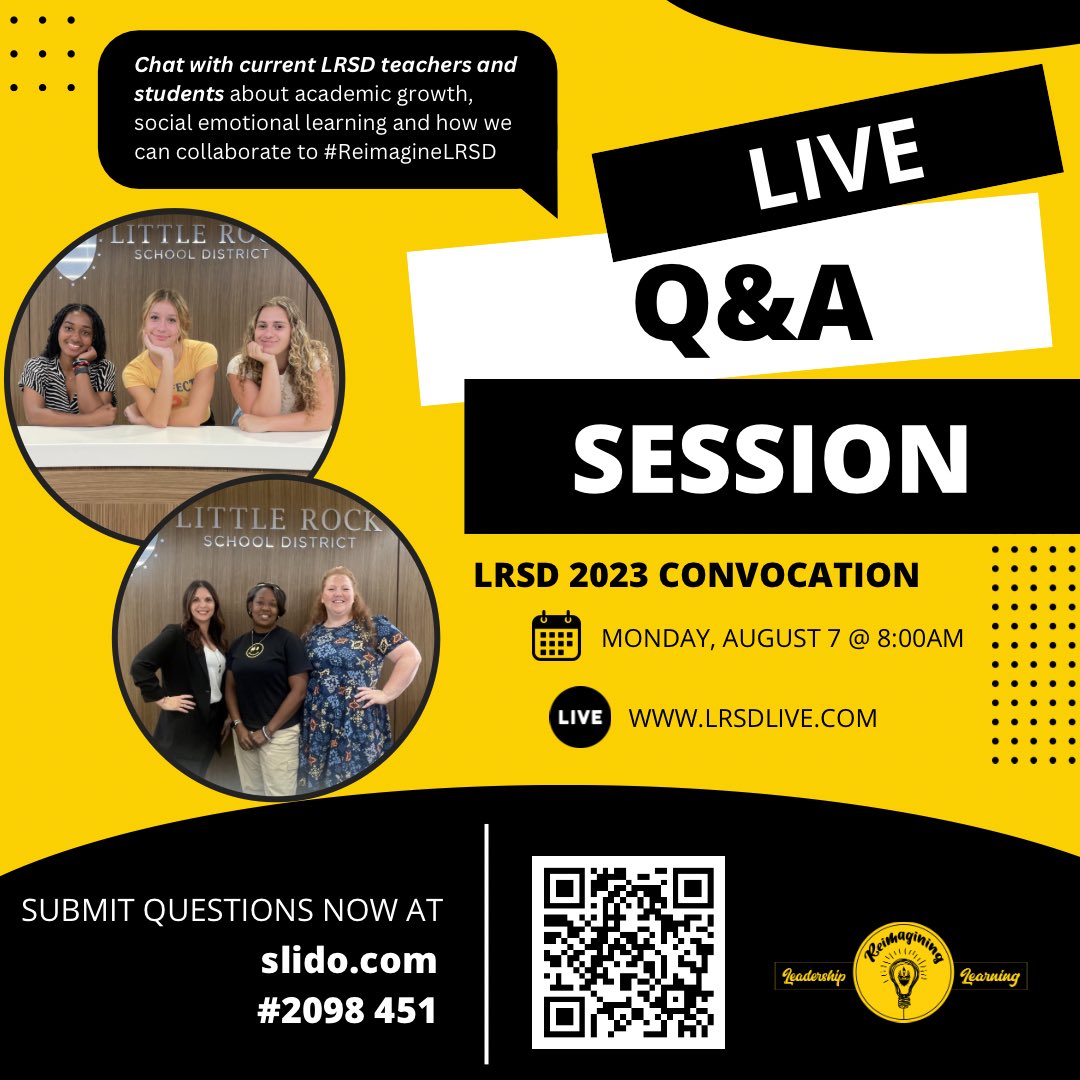 lrsd's tweet photo. We want to hear from you! Chat with current LRSD students and teachers about academic growth, social emotional learning and how we can all work together to #reimagineLRSD https://t.co/g3rECFlYro