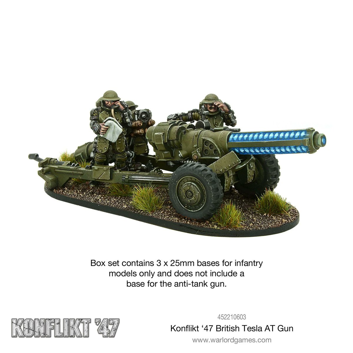 DesignStrikeUK1's tweet photo. British Tesla AT Gun 

Crewed by Galahad armoured crewmen, the gun could be pushed forward with the infantry where it could deliver both anti-tank and anti-personnel firepower.

#miniatures #tabletopgames #miniature #miniaturegaming #BoltAction #Konflikt47 #minipainting https://t.co/IIKVkpmSUZ