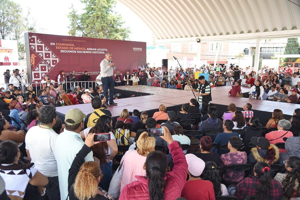 adan_augusto's tweet photo. Iniciamos este domingo con una cálida asamblea informativa, junto a nuestras compañeras y compañeros de Zumpango.

Esta tierra trabajadora y solidaria que alberga el nuevo aeropuerto Felipe Ángeles, ha recibido durante estos años de Cuarta Transformación más apoyo e inversión que en las últimas tres décadas.

¡Vienen buenos tiempos para el Estado de México!