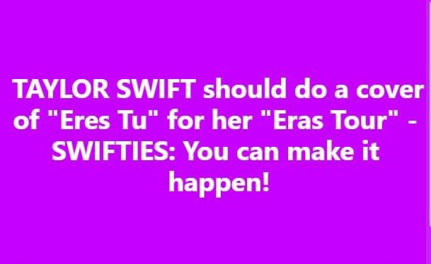 jaydio's tweet photo. "Eres Tu" by Mocedades, a hit that peaked at #9 in 1974....I hear this as a sing along!  https://t.co/ZOooL8YiUH #taylorswift #erastour https://t.co/4T6tx9n2rU
