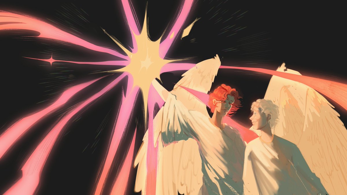 zameweet's tweet photo. «Love is like a shooting star. I gaped for a moment and missed her».
— The Magnificent Century.

#GoodOmens #GoodOmensFanArt https://t.co/31LgAColoz