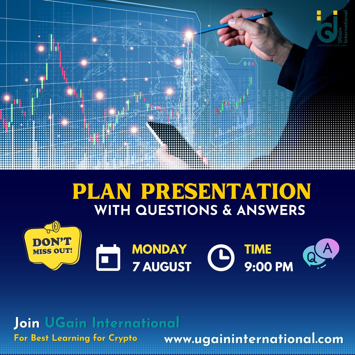 ugainindia's tweet photo. ๐ฏJoin us for an exciting Plan Presentation with Q n A session in Bengali!
Time: August 06, 2023, 09:00 PM IST ๐
Don't miss this opportunity to learn and earn with UGain International! โจ๐ผ
#UGainIndia #CryptoPlan #learnaboutcrypto #PlanPresentation #QnAinBengali https://t.co/bO4JVelIJ1