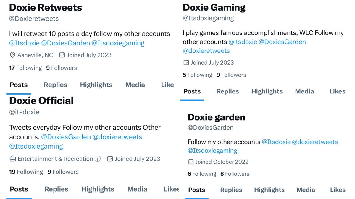 itsdoxie's tweet photo. Wow almost all my accounts have the same amount of followers for follow me!!! https://t.co/XtB0e2uXOP