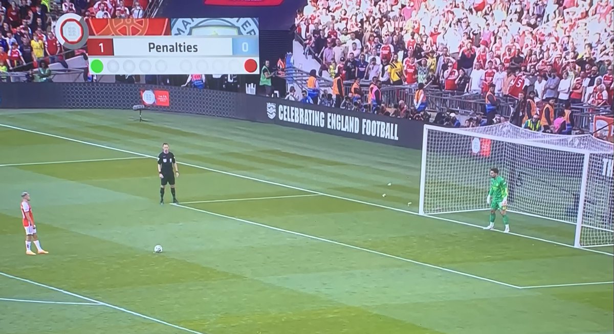 Rare to see a team approach penalties so deliberately, controlled &amp; composed as Arsenal did in the Community Shield today.

Every player paused >5 seconds after the whistle. This never guarantees success, but it suggests a collective plan to ACTIVELY control oneself under stress.