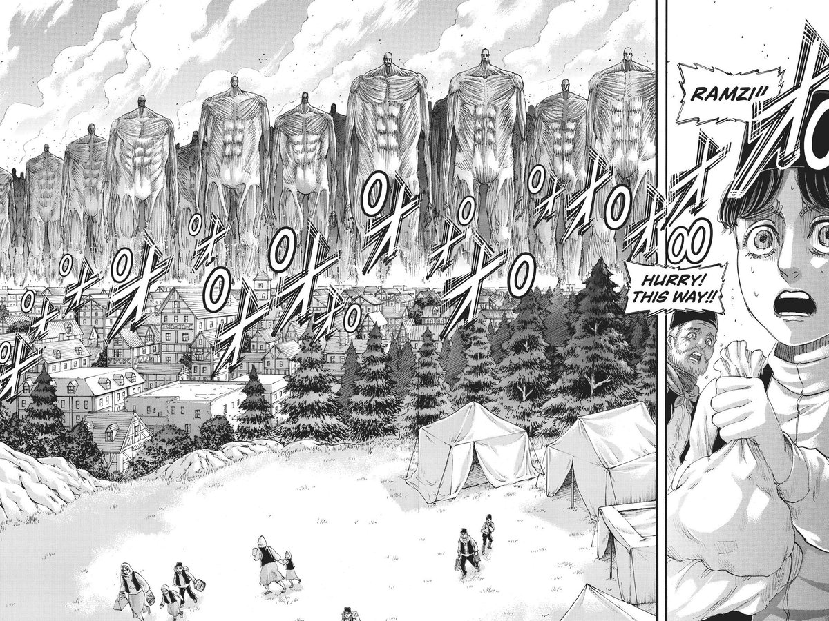 snkarchives's tweet photo. Chapter 131 "The Rumbling" was released three years ago today https://t.co/3d6W9hKJvZ