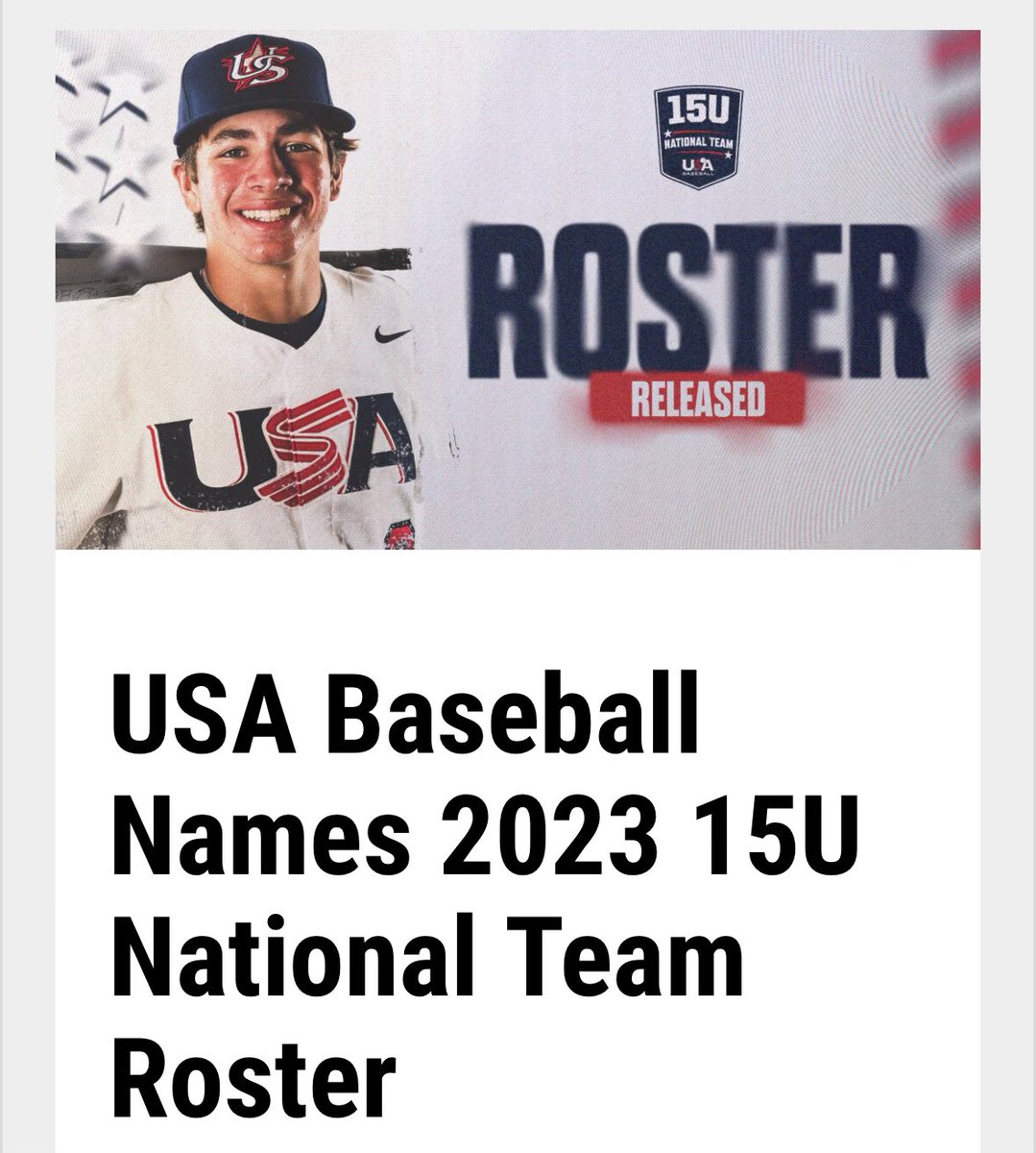 cade_allen7's tweet photo. Honored to represent OUR USA and OUR 🇺🇸for @Usabaseball15U vs the Dominican Republic and Puerto Rico.  Thank you for all the support.  #ForGlory🇺🇸

https://t.co/GkM2p7Wpu1 https://t.co/1CHIrbYyOW