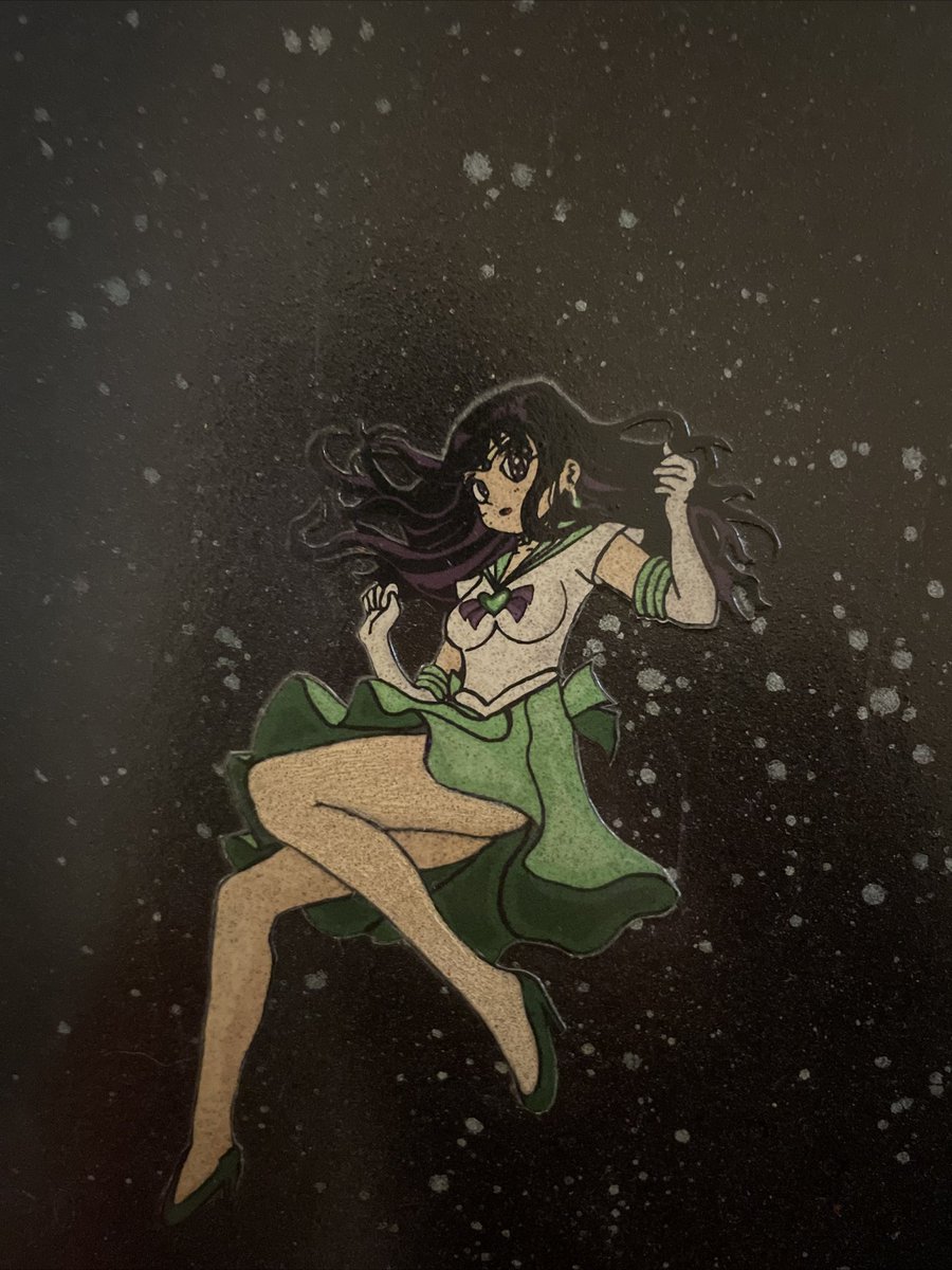 ZoteProfessor's tweet image. I custom painted a skateboard deck, selling it to whoever inquires first! 

DM me for price and delivery/pickup info! 

The design is Sailor Mars, green dress instead of red, and floating in space. 

 #SailorMoonFanNetwork
#sailormoon #customboards 
#skateboards #sailormars