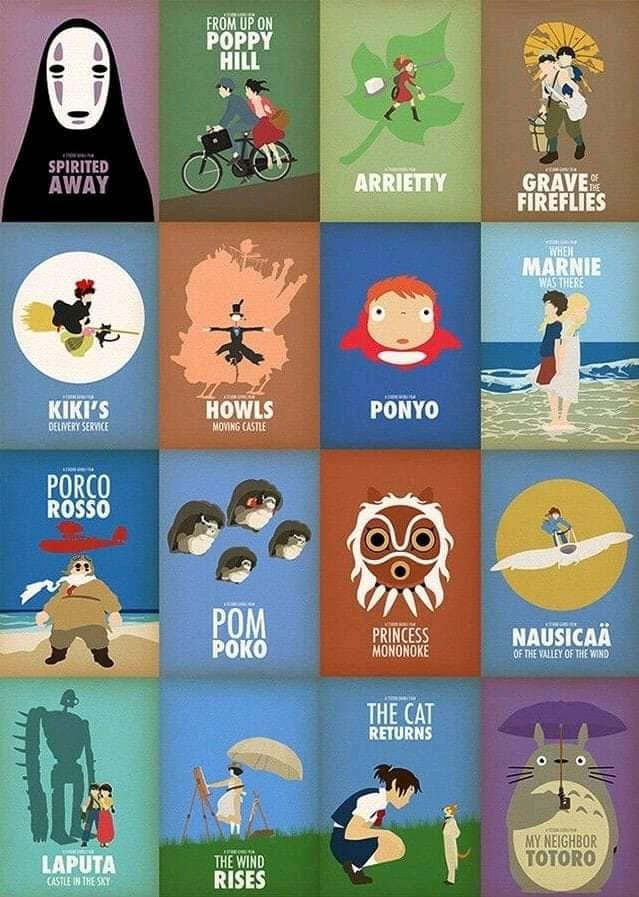 Minimal Ghibli movie posters 😍