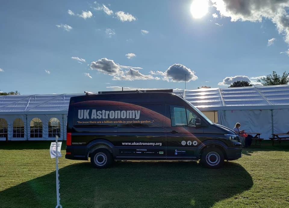 UK_Astro's tweet photo. This evening we are all set up at @megaMK2023 for an hours talk inspiring others to look up at their skies in wonder, thank you for inviting us to this awesome event! https://t.co/Zu6j5fb7NT