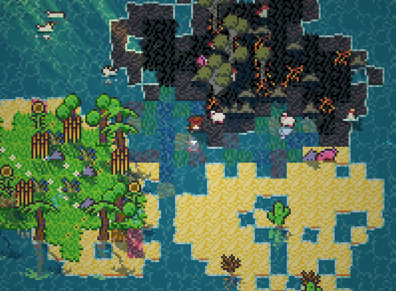 aarjvark's tweet photo. A key feature of Landraisers is designing your home island by mixing island types in any way you like! 

This is obviously a minimal effort example :)

#pixelart #gamedev https://t.co/DGwKddKdtJ