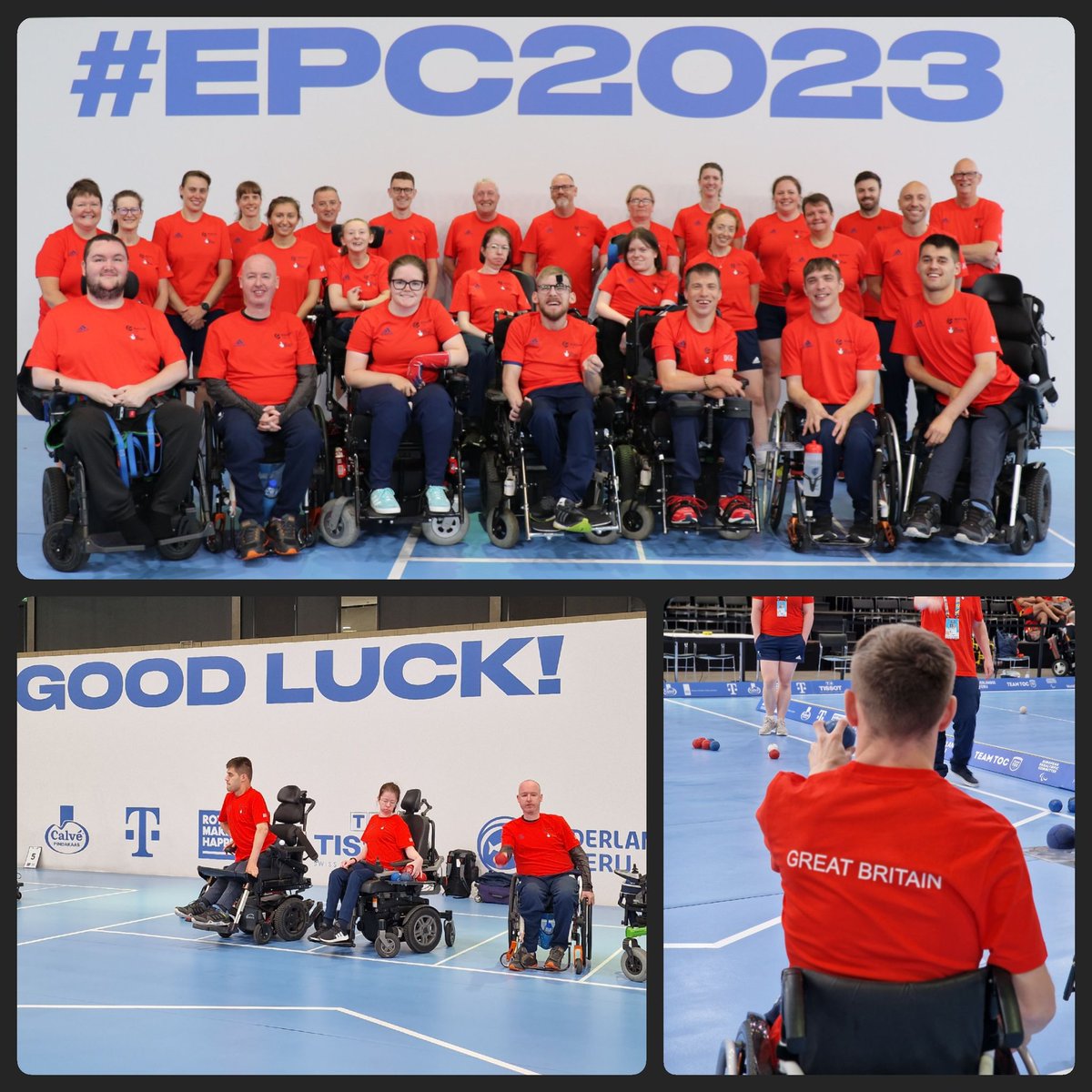 ClaireMorrison6's tweet photo. Great 1st day of training at the Ahoy Arena ahead of the #EPC2023 with @BocciaUK Another day on the practice courts tomorrow before we start the individual competition. Excited to see this group of players take to the courts with #Paris2024 qualification the prize! https://t.co/iScwdi7E8x