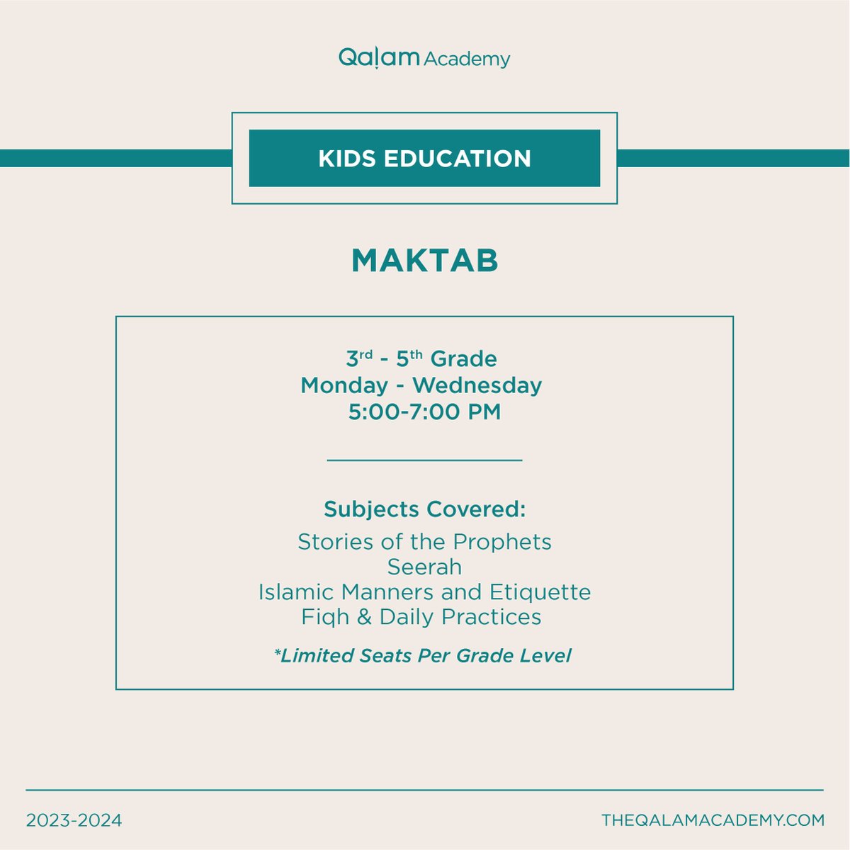 theqalamacademy's tweet photo. Parents, you can now enroll your kids in #QalamAcademy’s Maktab: https://t.co/bkB3dSVOTX https://t.co/QqP5PkzosC