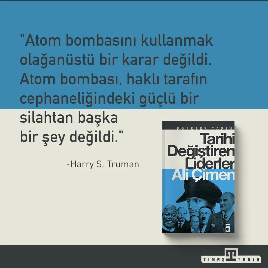 Bugün Hiroşima'ya atom bombası atılmasının 78.yıl dönümü. Tarihi değiştiren bu kararın altında dönemin ABD başkanı Harry S. Truman'ın imzası vardı.

#harrystruman #atombombası 
#ikincidünyasavaşı #hiroşima