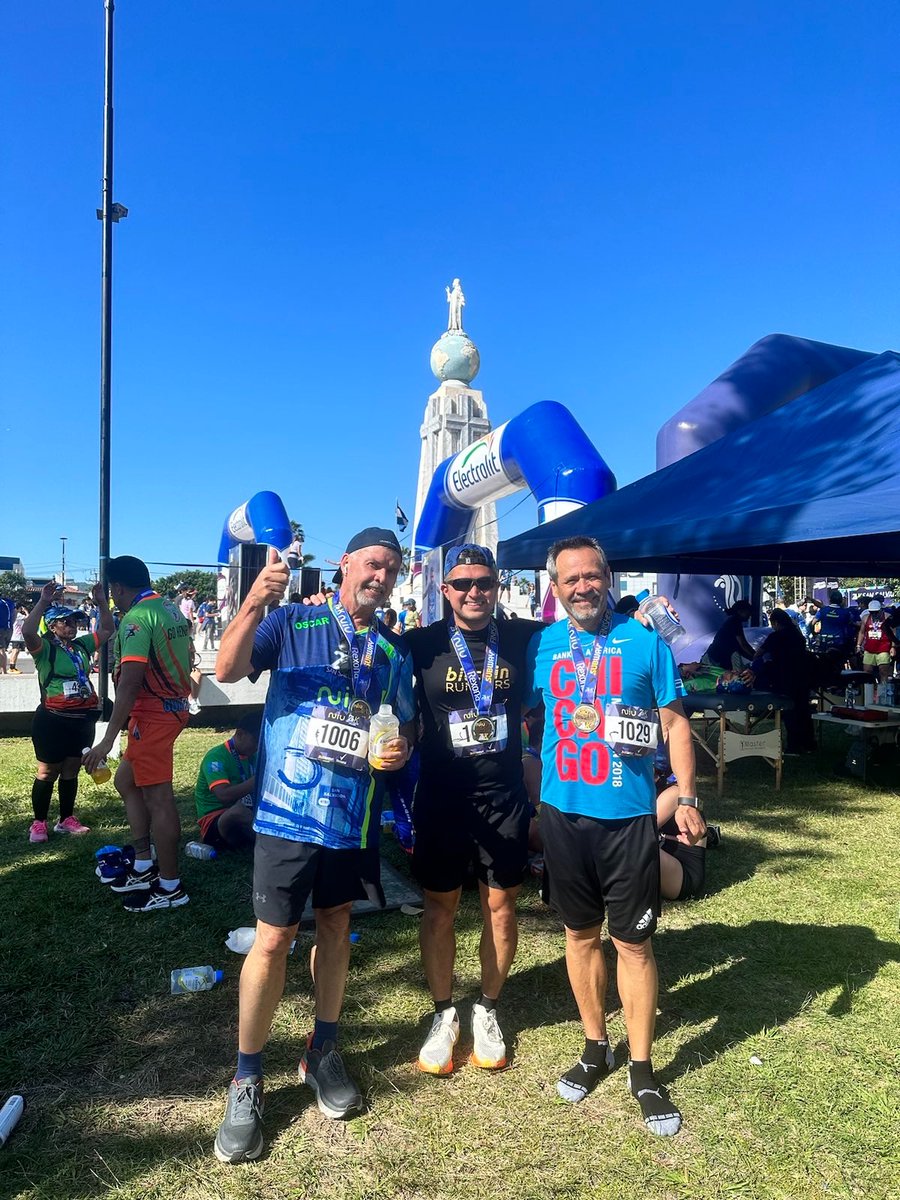 gersonmartinez's tweet photo. The guy to my right is my dad, and the guy to my left is my father-in-law. 

Today the three of us ran 21 kilometers in San Salvador, the capital city of the country they were both born in. 

I can't tell you how proud I am of both of these dudes—not only for running a half marathon in their mid-sixties but for a lifetime of sacrifices, love, and determination through which they gave my wife and I the tools we needed to live the lives we do today.

Oscar and Oscar (they're both Oscars) left El Salvador a generation ago, and I am so honored to play even a small role in building the El Salvador of the future. They left because they had to, and their kids are coming back because they want to.

To all the men and women of this beautiful country who gave everything they had so we could be here today, THANK YOU.

🇸🇻❤️