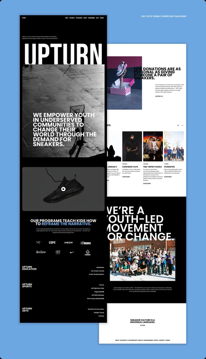 A1doSanche3's tweet image. Hi y&apos;all 👋🏾, HAPPY SUNDAY 😇

So it&apos;s day 29/30 of my @figma × @webflow challenge &amp;amp; here&apos;s the submission, an NGO website landing page 🌏...

Here&apos;s the link: upturn-d24ab2.webflow.io

#productdesign #nocodedev #technology